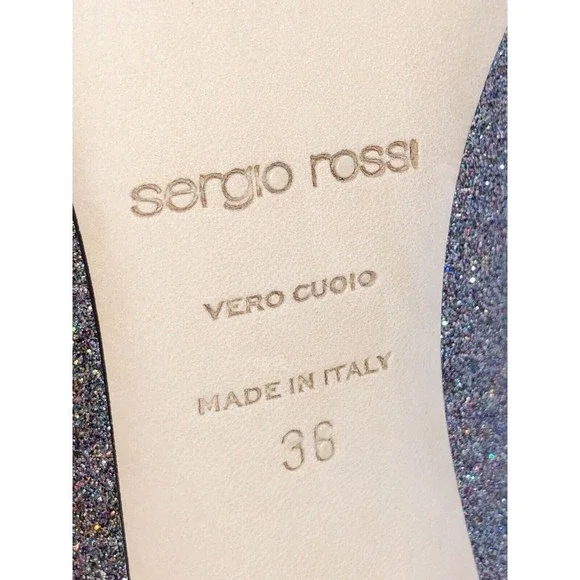 Sergio Rossi Women Godiva Pointed Toe Dress Pump Royal Degrade Silver EU 36 US 6 - Picture 11 of 11